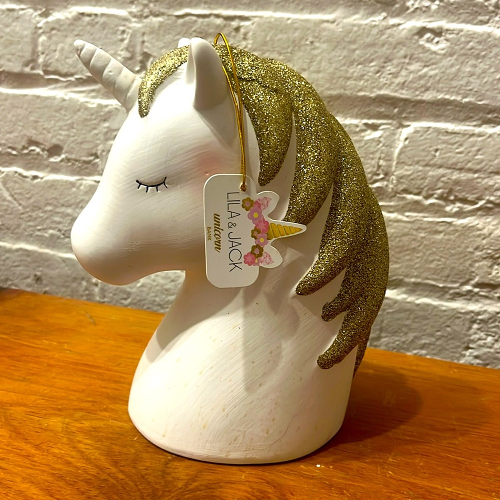 Lila and Jack Unicorn Piggybank NWT